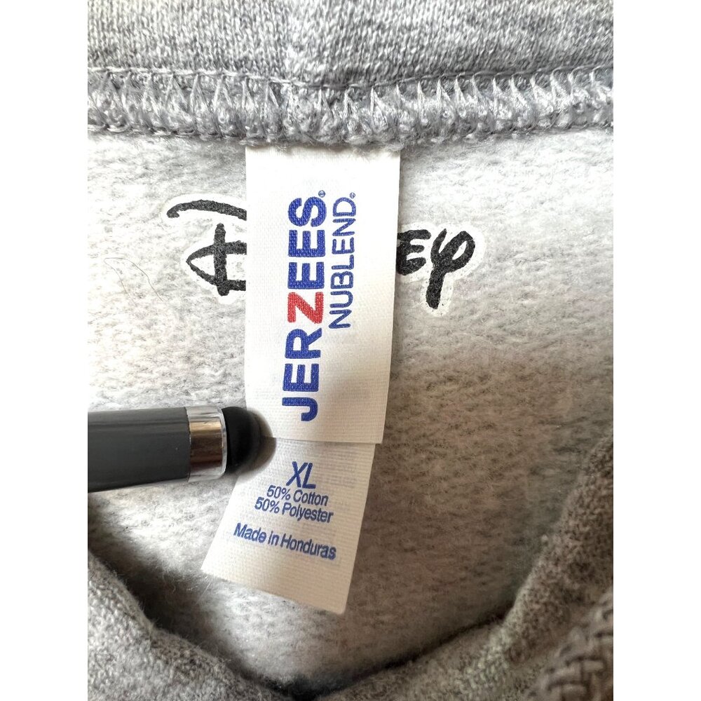 Disney Vintage Characters Hoodie Sweatshirt XL Jerzees Gray Front Pocket - Picture 4 of 4